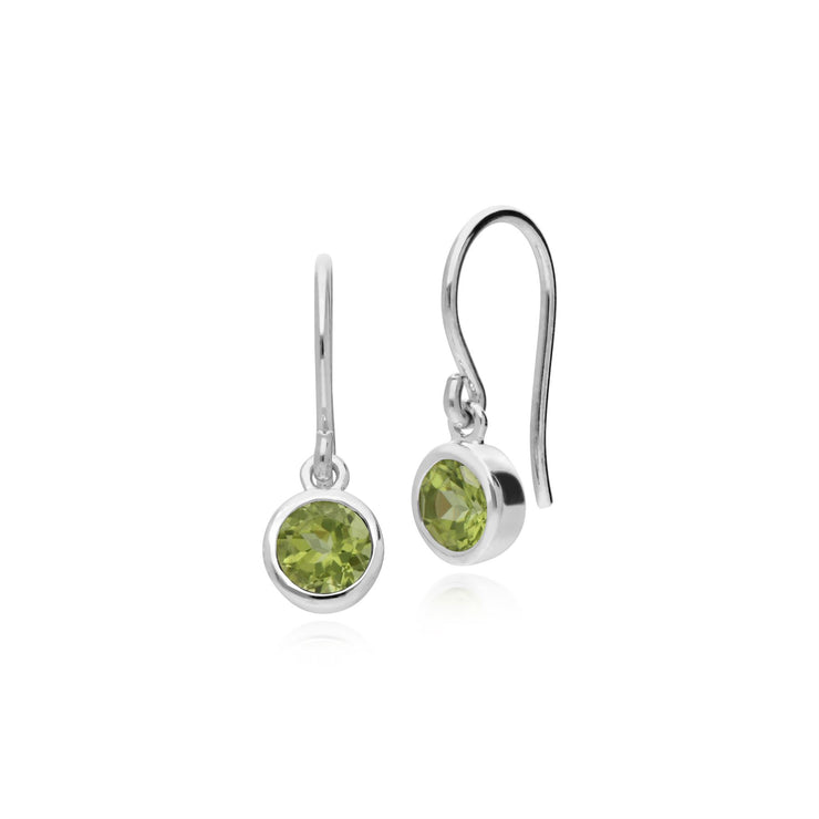 Orecchino di peridoto, orecchini semplici in argento con pietra di agosto peridoto