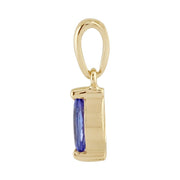 Classico pendente marquise in oro giallo 375 con tanzanite e orecchini a bottone