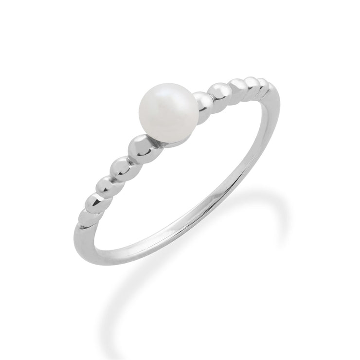 Anello con perla e orecchini a cerchio in argento 925 Essentiel
