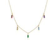 Collana girocollo arcobaleno in argento 925 placcato oro