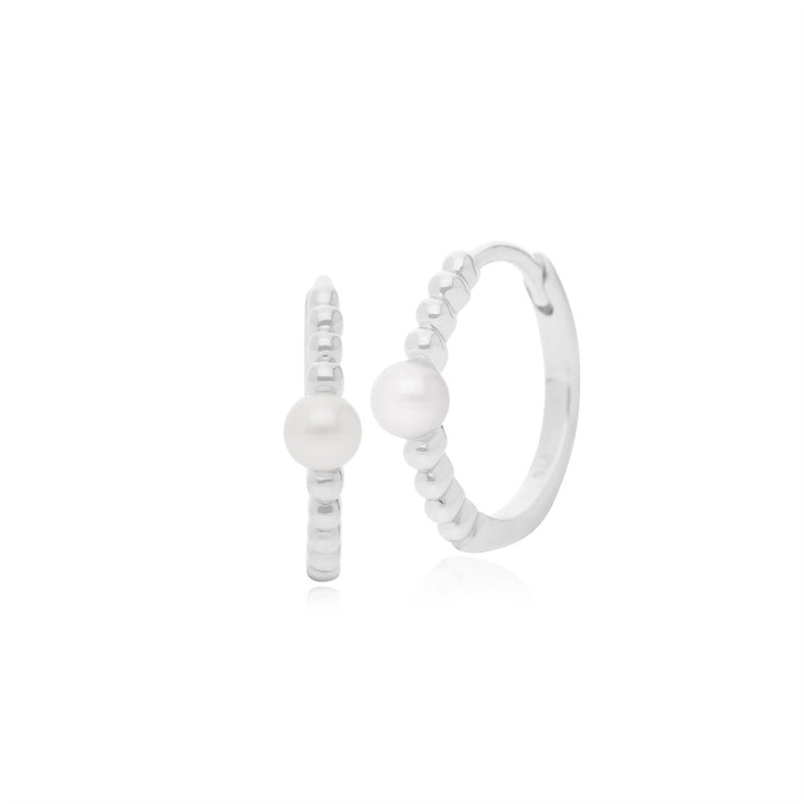 Anello con perla e orecchini a cerchio in argento 925 Essentiel