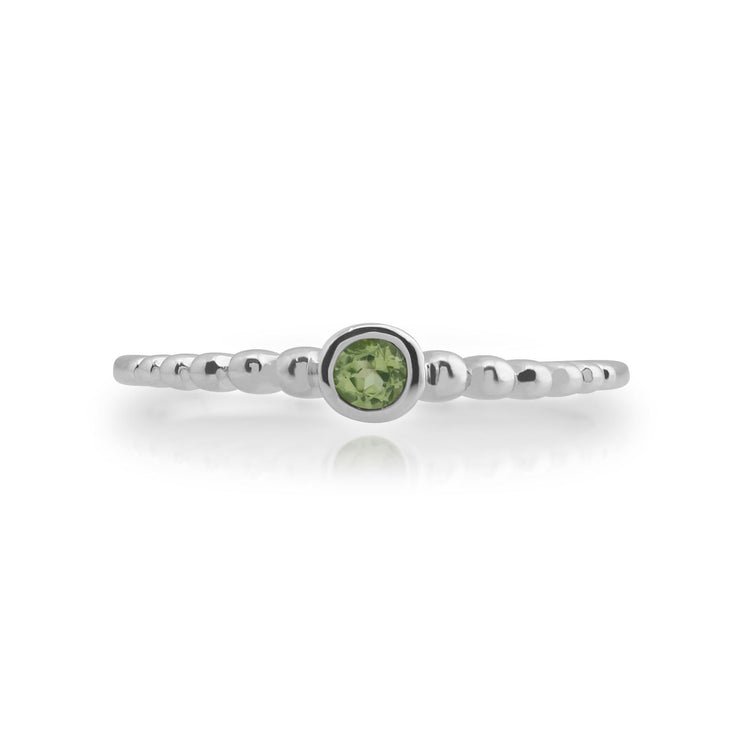 gemondo Anello con peridoto, argento sterling 925 da 0,10 ct Anello con peridoto impilabile BIRTHSTONE