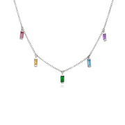 Collana girocollo arcobaleno in argento 925