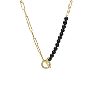 Collier ECFEW™ 'The Unifier' Pierres Arc-en-Ciel et Onyx