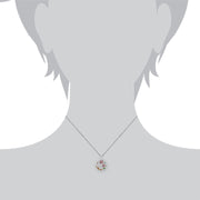 Collana a cerchio con topazio rosa in argento 925 stile Rennie Mackintosh