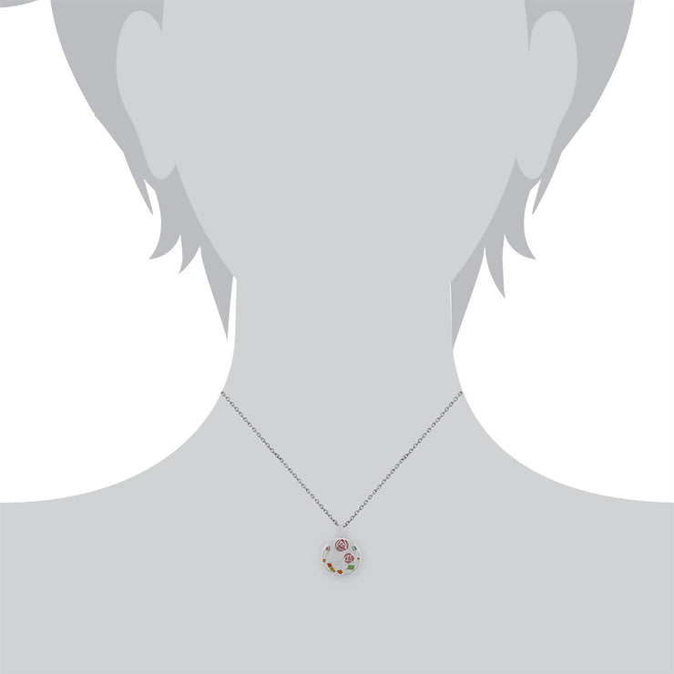 Collana a cerchio con topazio rosa in argento 925 stile Rennie Mackintosh