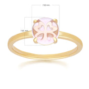 Anello Gardenia con cabochon di ametista rosa in argento placcato oro fino