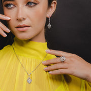 Anello Cocktail a Spirale in Argento 925 Marcasite