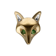 Spilla Gardenia Fox con Tsavorite in oro giallo da 9 ct