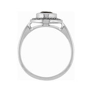 Anello a grappolo in ARGENTO STERLING da 1,12 ct, QUARZO FUME' E MARCASITE