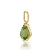 Classico pendente a pera con peridoto in oro giallo 375