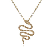 Collana serpente in argento 925 placcato oro con marcasite