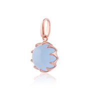 Collana Calo' in Giada Blu Pastello in Argento Sterling Placcato Oro Rosa 9ct