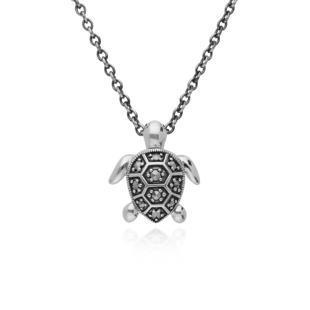 Collana Marcasite, argento sterling 0,15 CT Collana marcasite tartaruga 45 cm