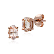 Orecchini con morganite, orecchini con morganite in oro rosa da 9 ct da 0,81 carati