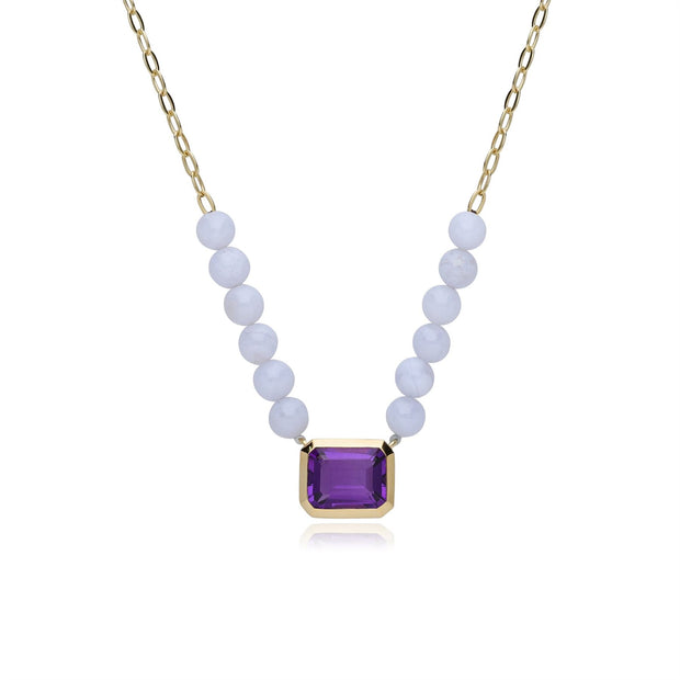 Gemondo Collier ECFEW™ 'The Unifier' Agate Bleue et Améthyste