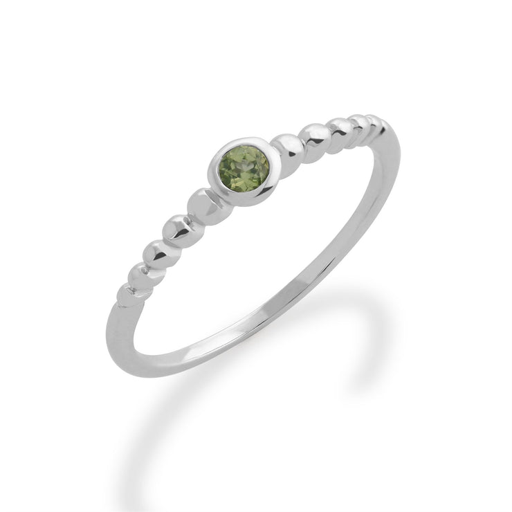 gemondo Anello con peridoto, argento sterling 925 da 0,10 ct Anello con peridoto impilabile BIRTHSTONE