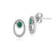 Orecchini a bottone con smeraldo, argento sterling 925 con borchie di smeraldo da 0,23 ct