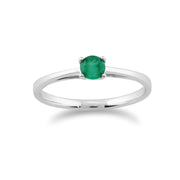 Anello in oro bianco 375 con smeraldo e diamanti