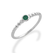 Anello Essentiel in argento 925 con smeraldo e orecchini a cerchio