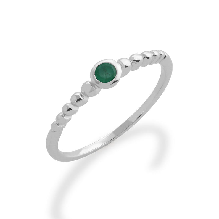 Anello Essentiel in argento 925 con smeraldo e orecchini a cerchio