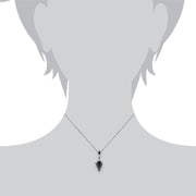 Collana Trangle e Orecchini Pendenti Stile Art Deco Argento 925 Onice Nero e Marcasite