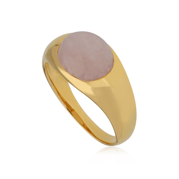 Anello Kosmos Argento 925 Placcato Oro Morganite