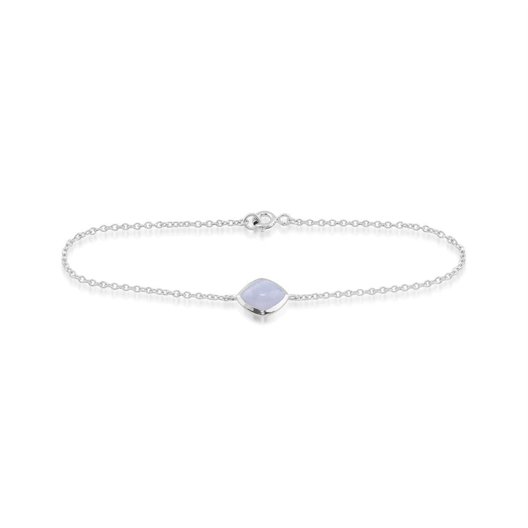 Bracciale Classico Pan di Zucchero Argento 925 Agata Blu