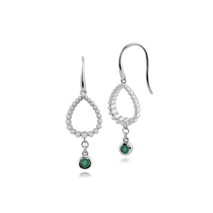 Orecchini con smeraldo, orecchini pendenti con smeraldo in argento sterling 925 da 0,14 CT CT