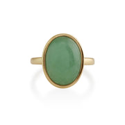 Anello di giada Gemondo, anello con cornice in giada verde da 9 ct in oro giallo da 3 ct