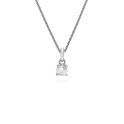 s Collana in argento sterling 925 con topazio bianco rotondo da 45 cm