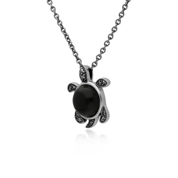 Collana di giada, argento sterling con giada tinta da 4 ct e marcasite tartarugata da 0,12 ct, collana da 45 cm