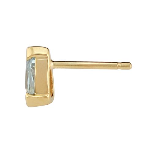 Classico pendente con acquamarina a forma di pera in oro giallo 375 e orecchini a bottone
