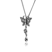 Collana Farfalla Stile Art Nouveau Argento 925 Marcasite