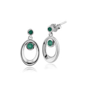 Orecchini con smeraldo, orecchini pendenti con smeraldo in argento sterling 925 da 0,30 ct