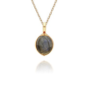 Ciondolo in labradorite placcato oro in argento 925 con gemma B irregolare