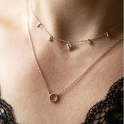 Collana stile girocollo trilogy in oro rosa 375 con diamanti