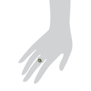 Gemondo Anello a grappolo ovale con peridoto e marcasite da donna in argento sterling - Peridoto