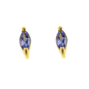 Orecchini a lobo marquise classici in oro giallo da 9 ct con tanzanite da 0,20 ct