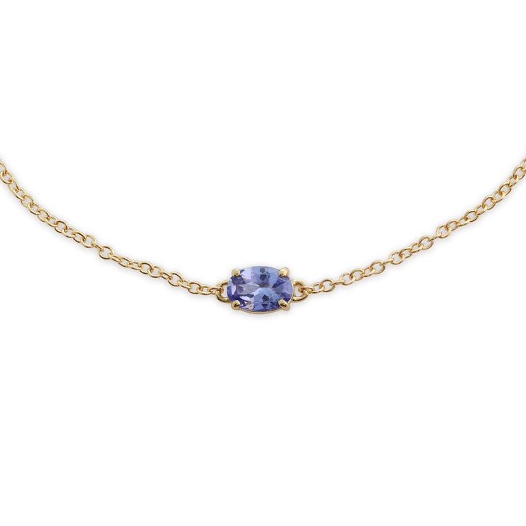 Bracelet Classique Or Jaune 375 Tanzanite Oval