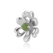 Ciondolo floreale in argento 925 con peridoto