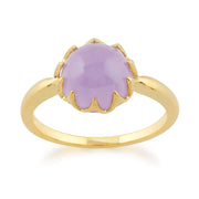 Anello Gemondo' Calo' con giada color lavanda pastello in oro giallo da 9 ct placcato in argento