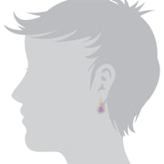 Orecchini pastello 'Irida' con giada lavanda in argento sterling placcato oro giallo da 9 ct