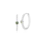 Anello Essentiel in argento 925 con peridoto e orecchini a cerchio
