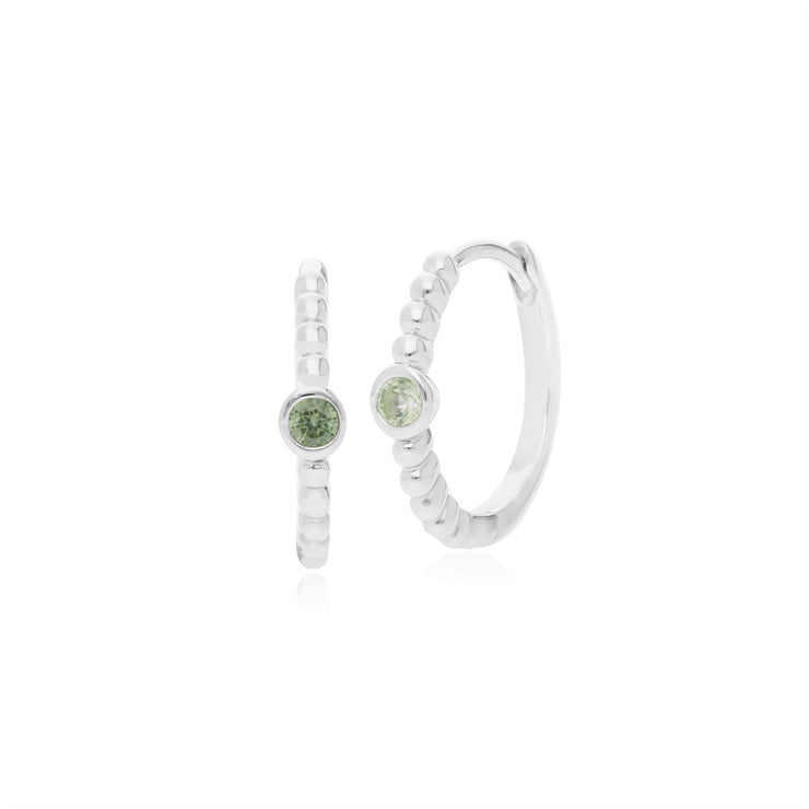 Anello Essentiel in argento 925 con peridoto e orecchini a cerchio