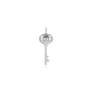 Ciondolo classico con lucchetto a cuore intrecciato in argento 925 e grandi ciondoli con chiave di peridoto