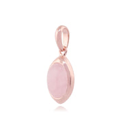 Orecchini pendenti e pendenti Classico argento 925 placcato oro giallo con castone ovale al quarzo rosa