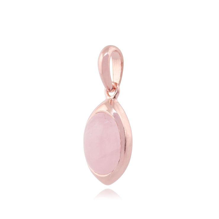 Orecchini pendenti e pendenti Classico argento 925 placcato oro giallo con castone ovale al quarzo rosa