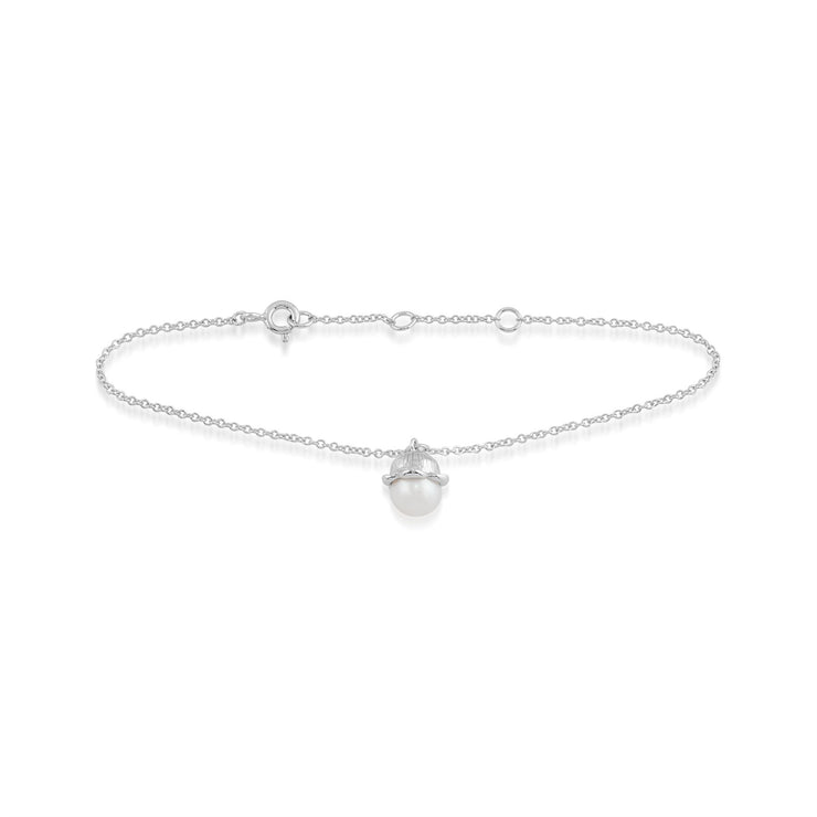 Bracciale Floreale Giglio Argento 925 e Perla