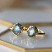 Bague Irrégulier B Gem Argent 925 Or Jaune Labradorite 2